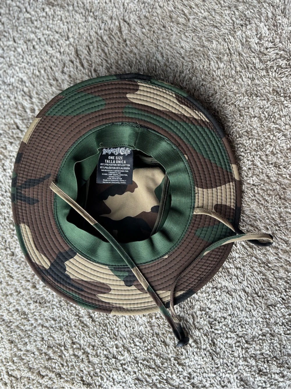 Rainforest Cafe Kids Camo Boonie Safari Hat One Size Adjustable Chin Strap - Picture 5 of 7